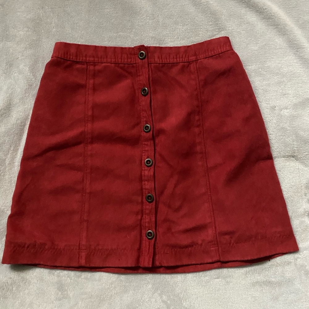 Hollister Red Skirt with buttons